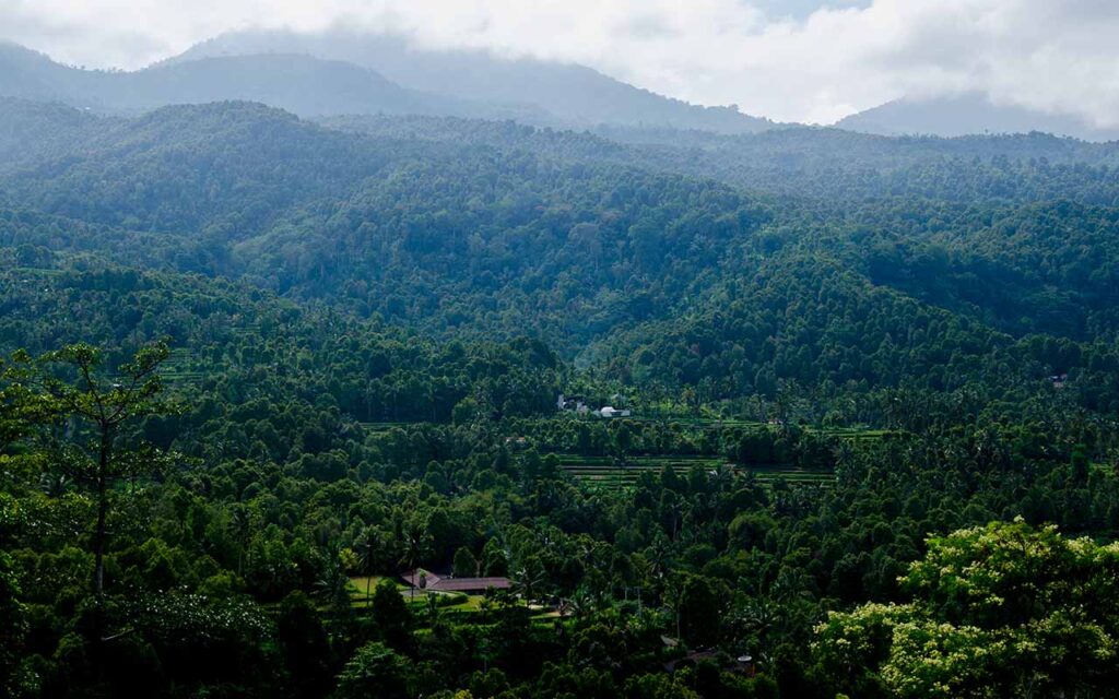 Panorama berlatar Gunung Sanghyang, Gunung Lesung, Gunung Pucuk. Photo: pourmorecoffee.com
