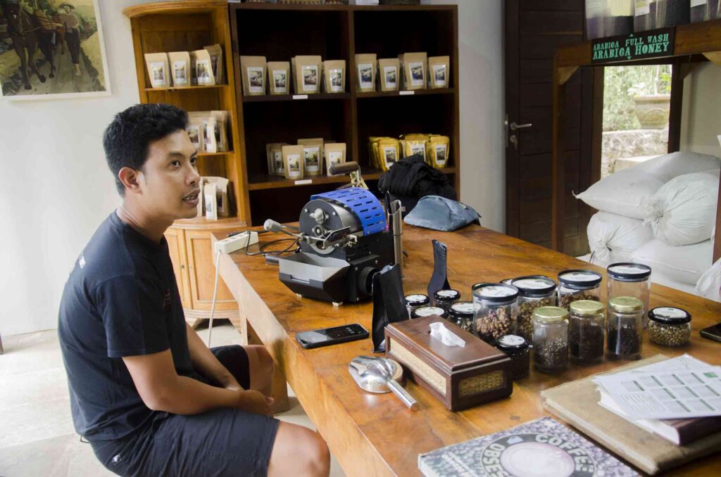 Arya Giri after roasting some coffee beans. Photo: pourmorecoffee.com